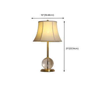 ZOWALA - Drum-Shaped Shade Crystal Ball Base Bedside Table Lamp #size