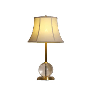 ZOWALA - Drum-Shaped Shade Crystal Ball Base Bedside Table Lamp Image - 6