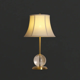 ZOWALA - Drum-Shaped Shade Crystal Ball Base Bedside Table Lamp Image - 7