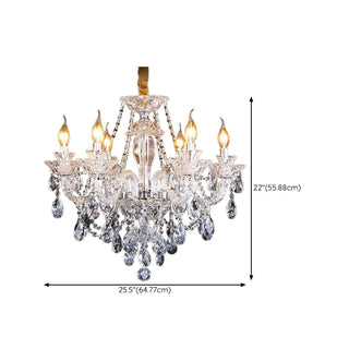 ZOWALA - Clear Crystal Candelabra Living Room Classic Chandelier #size