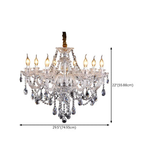 ZOWALA - Clear Crystal Candelabra Living Room Classic Chandelier Image - 12
