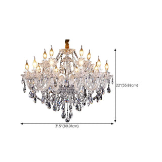 ZOWALA - Clear Crystal Candelabra Living Room Classic Chandelier Image - 13