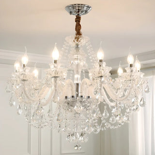 ZOWALA - Clear Crystal Candelabra Living Room Classic Chandelier Image - 2