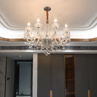 ZOWALA - Clear Crystal Candelabra Living Room Classic Chandelier Image - 3