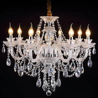 ZOWALA - Clear Crystal Candelabra Living Room Classic Chandelier Image - 5