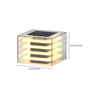 Stylish Multi-layered Square Glass Outdoor Pillar Lamp Zawala #size