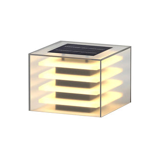 Stylish Multi-layered Square Glass Outdoor Pillar Lamp Zawala Image - 3