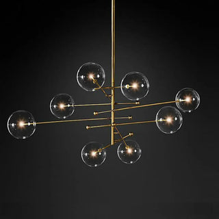 ZOWALA - Clear Glass Gold Linear Living Room Bubble Chandelier Image - 10