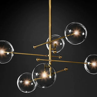 ZOWALA - Clear Glass Gold Linear Living Room Bubble Chandelier Image - 11