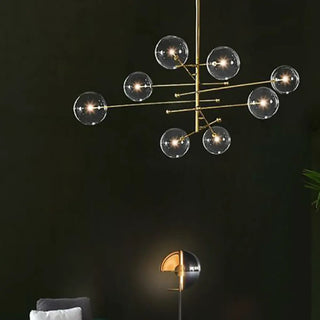 ZOWALA - Clear Glass Gold Linear Living Room Bubble Chandelier Image - 4