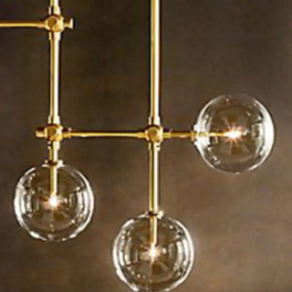 ZOWALA - Clear Glass Gold Linear Living Room Bubble Chandelier Image - 6