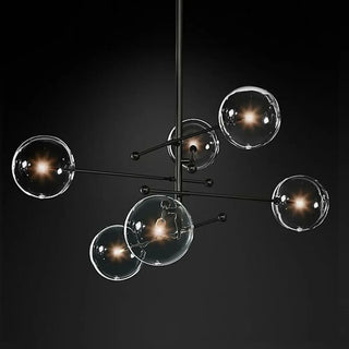 ZOWALA - Clear Glass Gold Linear Living Room Bubble Chandelier Image - 7