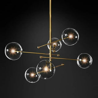 ZOWALA - Clear Glass Gold Linear Living Room Bubble Chandelier Image - 9