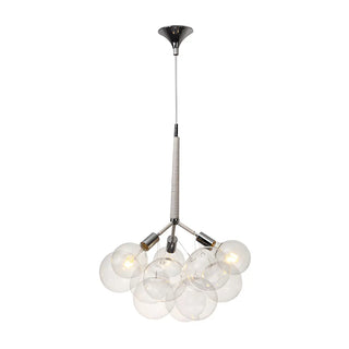 ZOWALA - Clear Glass Bubble Metal Chandelier Image - 7