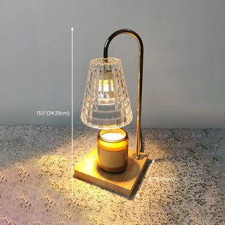 Stylish Black Cone Shade Wood Candle Warmer Table Lamp Zawala Image - 17