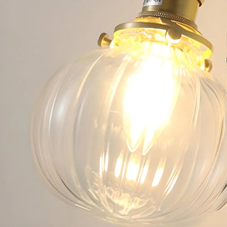 ZOWALA - Trendy Brass Globe Glass Wall Light with Pull Chain Image - 6