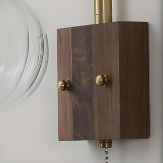 ZOWALA - Trendy Brass Globe Glass Wall Light with Pull Chain Image - 8