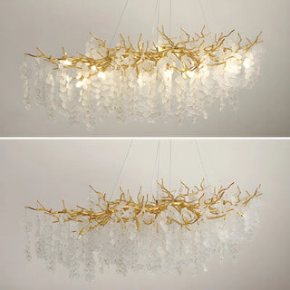 ZOWALA - Luxury Gold Tree Branch Island Chandelier Image - 9
