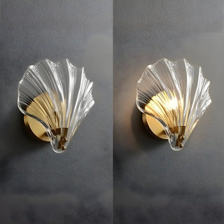 Art Deco Shell Glass Gold Finish LED Vanity Lights Zawala Image - 10