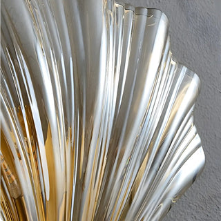 Art Deco Shell Glass Gold Finish LED Vanity Lights Zawala Image - 13