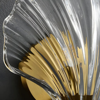 Art Deco Shell Glass Gold Finish LED Vanity Lights Zawala Image - 15