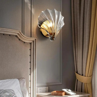 Art Deco Shell Glass Gold Finish LED Vanity Lights Zawala Image - 5