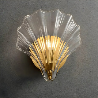 Art Deco Shell Glass Gold Finish LED Vanity Lights Zawala Image - 8