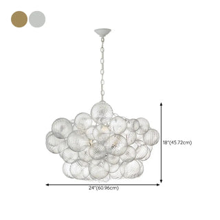 Cluster Clear Glass Dining Room Gold Bubble Chandelier #size