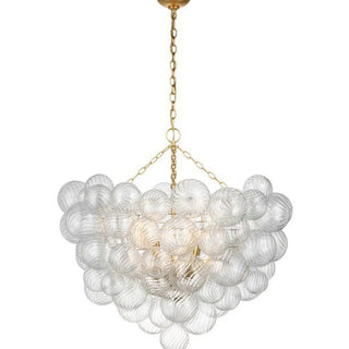 Cluster Clear Glass Dining Room Gold Bubble Chandelier Image - 5