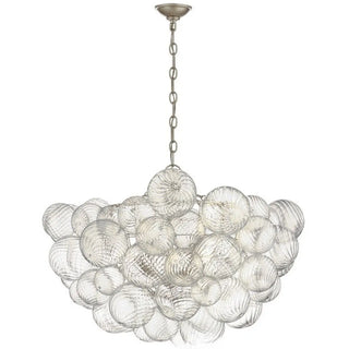 Cluster Clear Glass Dining Room Gold Bubble Chandelier Image - 6