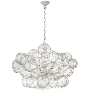 Cluster Clear Glass Dining Room Gold Bubble Chandelier Image - 7
