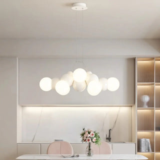 ZOWALA - Cluster Multi-Light White Living Room Bubble Chandelier Image - 3