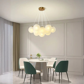 ZOWALA - Cluster White Glass Orb Chandelier Image - 12