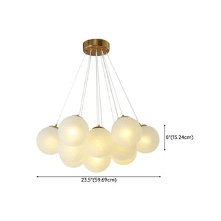 ZOWALA - Cluster White Glass Orb Chandelier Image - 16