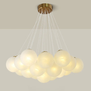ZOWALA - Cluster White Glass Orb Chandelier Image - 3