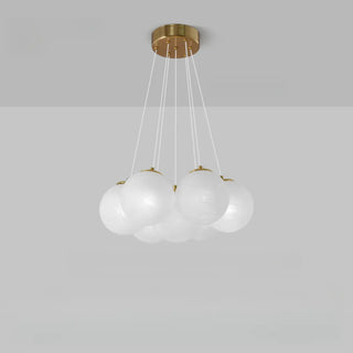 ZOWALA - Cluster White Glass Orb Chandelier Image - 9