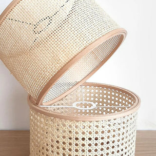 Coastal Cylinder Rattan Bedroom Downlight Black Wall Sconce Zawala Image - 9