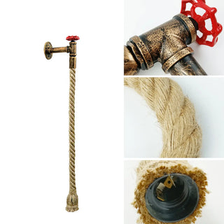 Coastal Pipe Rope Metal Bedroom Brown Large Wall Sconce Zawala Image - 6