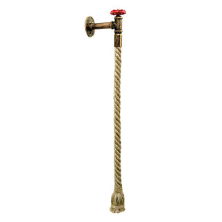 Coastal Pipe Rope Metal Bedroom Brown Large Wall Sconce Zawala Image - 9