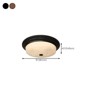 ZOWALA - Classic Gold Glass Round LED Flush Mount Ceiling Light #size