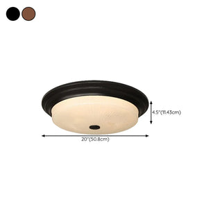 ZOWALA - Classic Gold Glass Round LED Flush Mount Ceiling Light Image - 14