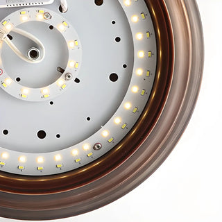 ZOWALA - Classic Gold Glass Round LED Flush Mount Ceiling Light Image - 9