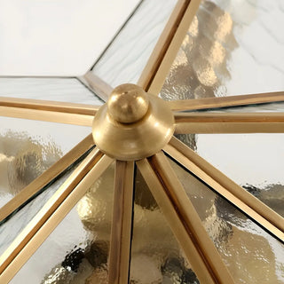 Study Room Colonial Brass Star Glass Flush Mount Light Zawala Image - 4