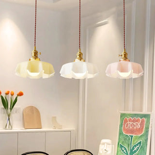 ZOWALA - Colorful 3-Light Floral Glass Island Ceiling Lights Image - 1