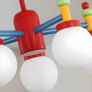 ZOWALA - Kids Colorful Ball Glass Semi-Flush Mount Light 5-Light Image - 10