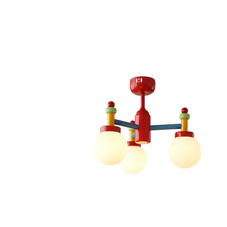 ZOWALA - Kids Colorful Ball Glass Semi-Flush Mount Light 5-Light Image - 5