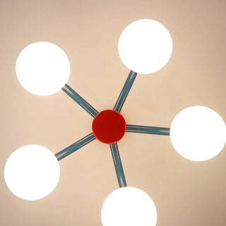 ZOWALA - Kids Colorful Ball Glass Semi-Flush Mount Light 5-Light Image - 9