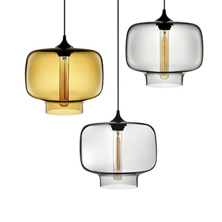 Colorful Modern Glass Mini Cylinder Pendant Light Set Zawala Image - 2