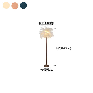 Colorful Feather Modern Gold Metal LED Floor Lamp Zawala #size