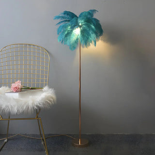 Colorful Feather Modern Gold Metal LED Floor Lamp Zawala Image - 6